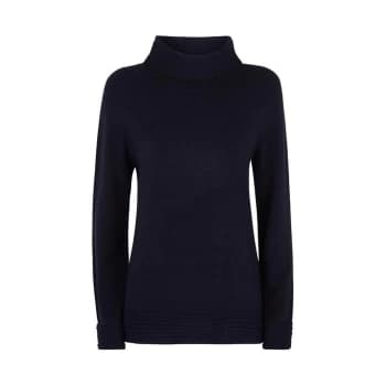Image of James Lakeland Ribbed Neck Polo - Navy
