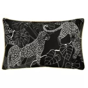 Image of Aurora Rectangular Leopard Cushion Blush/Black