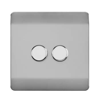 Image of TrendiSwitch Double LED Dimmer Switch - Stainless Steel