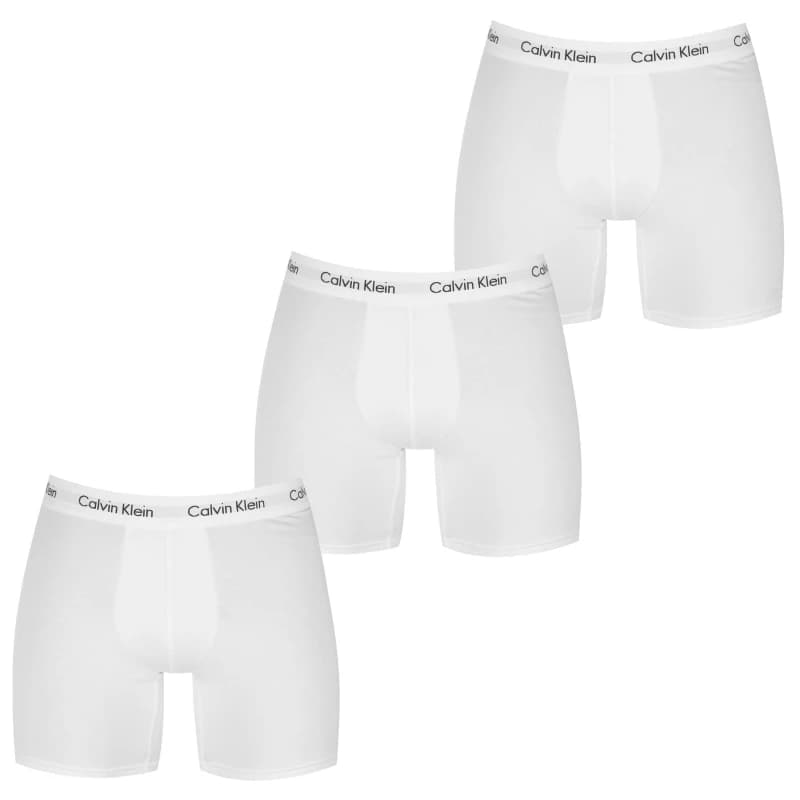 Image of Calvin Klein 3 Pack Cotton Stretch Boxer Briefs White S