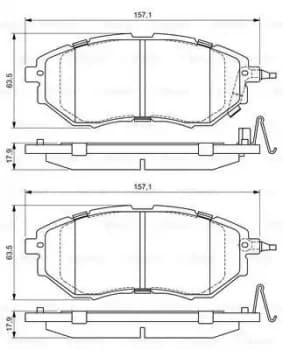 Image of Bosch 0986494679 Brake Pad Set BP1674 Disc Brake Front Axle