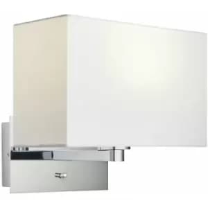 Image of Loops - Wall Light & Shade Chrome Plate & Vintage White Fabric 60W E27 gls e10303