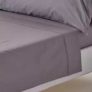 Image of Dark Grey Egyptian Cotton Flat Sheet 200 Thread Count, King - Dark Grey - Dark Grey - Homescapes