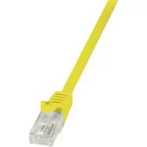 Image of LogiLink CP2057U RJ45 Network cable, patch cable CAT 6 U/UTP 2m Yellow incl. detent