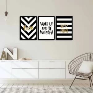 Image of 3PSCT-09 Multicolor Decorative Framed MDF Painting (3 Pieces)