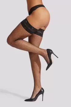 Image of Lace Top Fishnet Hold Up