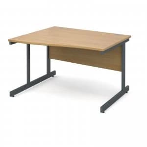 Image of Contract 25 Left Hand Wave Desk 1200mm - Graphite Cantilever Frame oa