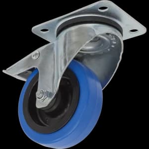 Image of Sealey Swivel Plate Total Lock Castor Blue Elastic 100mm