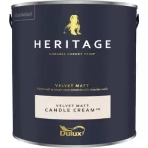 Image of Dulux Heritage Velvet Matt Candle Cream Matt Emulsion Paint 2.5L