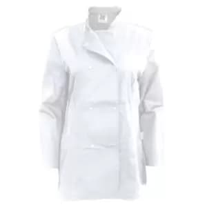 Image of Dennys Womens/Ladies Long Sleeve Fitted Chef Jacket (XS) (White)