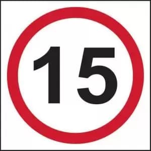 Image of 15mph Speed Limit’ Sign; 3mm Foamed PVC Board 400mm x 400mm