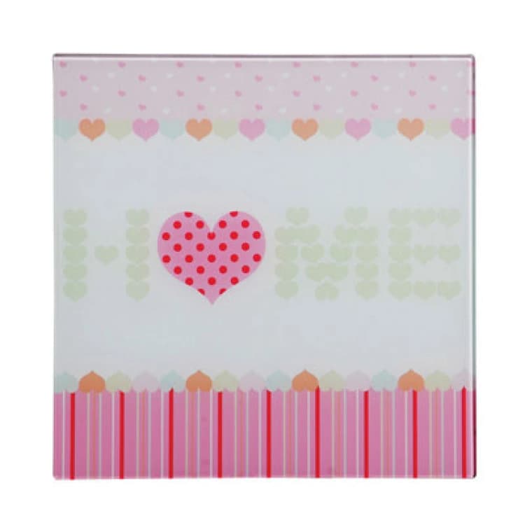 Image of Premier Housewares Home Glass Print Home Wall Decor Pink