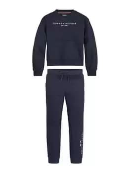 Image of Tommy Hilfiger Girls Essential Sweatpant Set - Navy, Size Age: 16 Years, Women