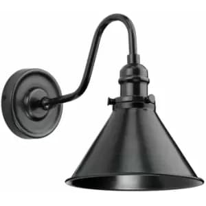 Image of Loops - Wall Light Sconce Metal Conical Shade Downlighter Old Bronze LED E27 60W Bulb