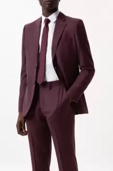 Image of Slim Fit Burgundy Micro Texture Suit Jacket