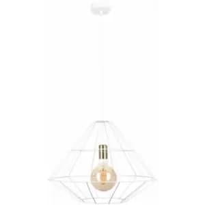 Image of Keter Kira Wire Frame Pendant Ceiling Light White, Gold, 52cm, 1x E27