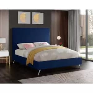 Image of Jelson Bed King Plush Velvet Blue