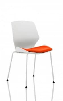 Image of Florence White Frame Visitor Chair in Tabasco Red KCUP1535