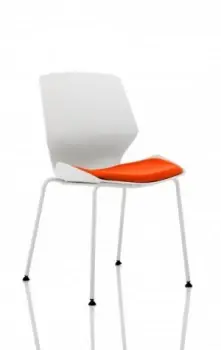 Image of Florence White Frame Visitor Chair in Tabasco Red KCUP1535