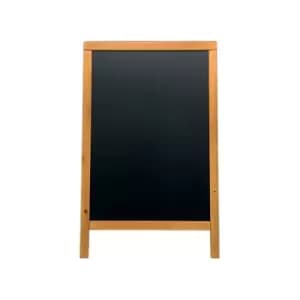 Image of Securit Duplo Double-sided Pavement Chalkboard with Lacquered Teak Frame 570x68x895mm SBDW-TE-85