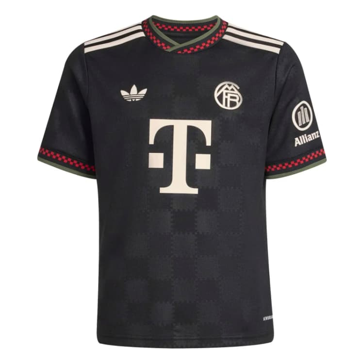 Image of Adidas Bayern Munich Third Kids Shirt 2025/26 Noir Unisex 9/10 ans KE6797