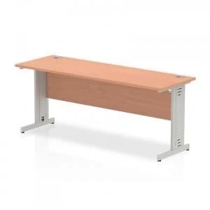 Image of Trexus Desk Rectangle Cable Managed Silver Leg 1800x600mm Beech Ref