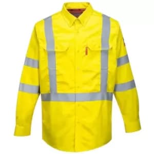 Image of FR95YERXXL - sz Bizflame 88/12 FR Hi-Vis Shirt - Yellow - Portwest