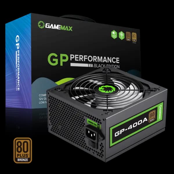 Image of GameMax GP-400 V2 ATX PSU 400w APFC 85 Plus 8CM Fan power Supply