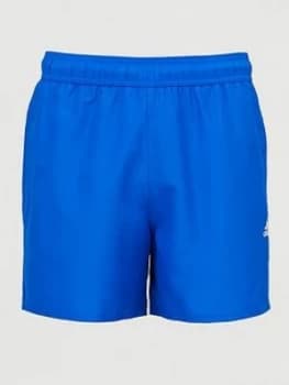 Image of Adidas Solid Clx Swim Shorts - Blue