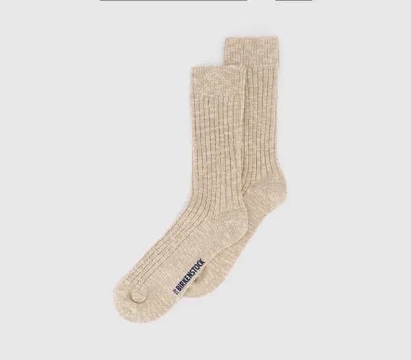 Image of Birkenstock Cotton Slub Socks W Beige White Natural, 3.5-5