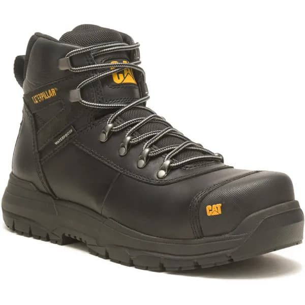 Image of CAT Workwear Mens Pneumatic 2.0 Waterproof Safety Boots UK Size 6 (EU 40) Black CAT907-BLACK-6