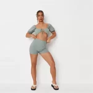 Image of Missguided Petite Co Ord Shorts - Green