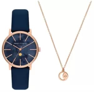 Image of Armani Exchange AX7149SET Womens Gift Set (36mm) Blue Watch