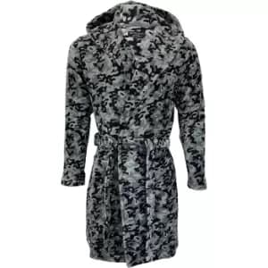 Image of Brave Soul Mens Camo Dressing Gown (M) (Grey Camo)