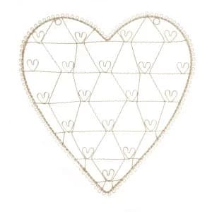 Image of Sass & Belle Vintage Wire Heart Photo Holder Large Cream