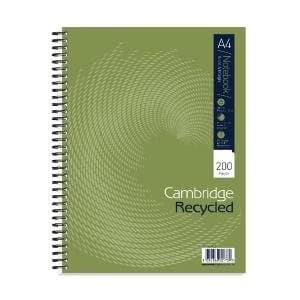 Image of Cambridge Recycled Ruled Wirebound Notebook 200 Pages A4 Pack of 3
