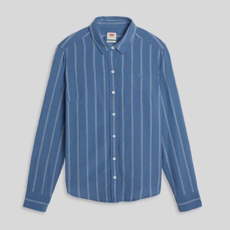 Image of Levis Womens Long Sleeve Oxford Shirt Shahi Stripe female 8 (XS)