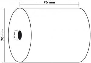 Image of Thermal Rolls BPA Free 1ply 55g 76x70x12mm 60m PK10