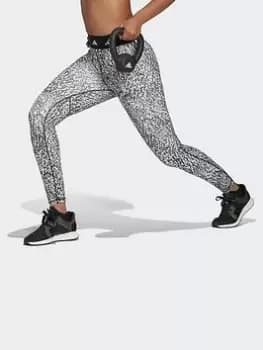 Image of adidas Techfit Pixeled Camo Leggings, White/Black Size XL Women