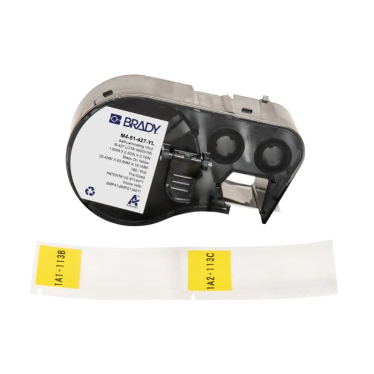 Image of Brady M4-51-427-YL printer label Black. Yellow Self-adhesive printer l