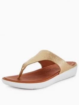Image of FitFlop Banda II Toe Thong Sandal Metallic Gold Size 6 Women