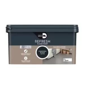 Image of Maison Deco Refresh Floor & Stairs Paint Charcoal Black - 2L