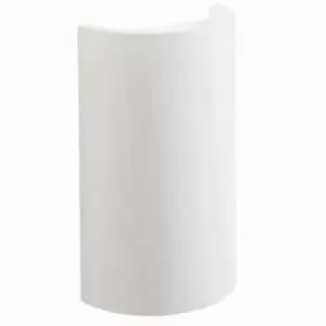 Image of Up & Down LED Wall Light Primed White (Ready for Paint) Curved Lamp Fitting Kit