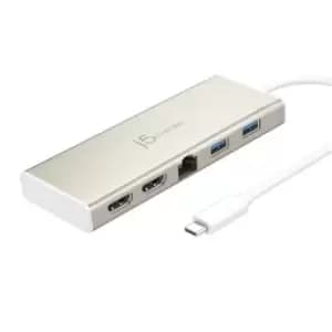 Image of j5create JCD381-N USB Type-C Dual HDMI Mini Dock-Ethernet/ USB 3.1 HUB / PD2.0