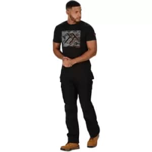 Image of Regatta Mens Incursion Work Trousers (38S) (Black) - Black