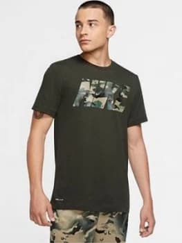 Image of Nike Training Dry Plus Size T-Shirt, Khaki, Size 4XL, Men