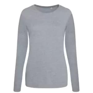 Image of AWDis Womens/Ladies Girlie Long Sleeve Tri-Blend T-Shirt (XL) (Heather Grey)