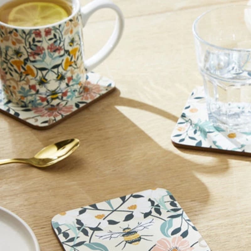 Image of Ulster Weavers 'Bee Bloom' Animal Print New Bone China Mug Multi