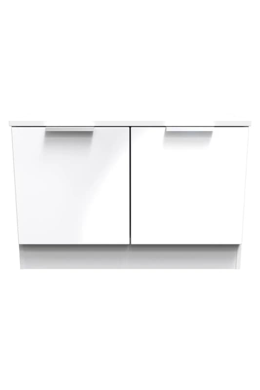 Image of Ready Assembled 2 U Dover Compact 2 Door TV & Media Unit (Ready Assembled) White