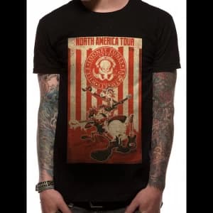 Image of Looney Tunes - Tour Poster Mens Small T-Shirt - Black